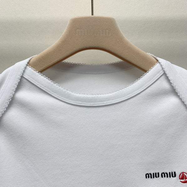 Miu 25C Petit Bateau X Miu Miu stretch jersey slim T-shirt 228169