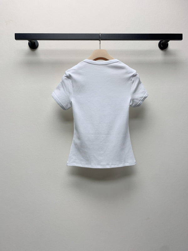 Miu 25C Petit Bateau X Miu Miu stretch jersey slim T-shirt 228169