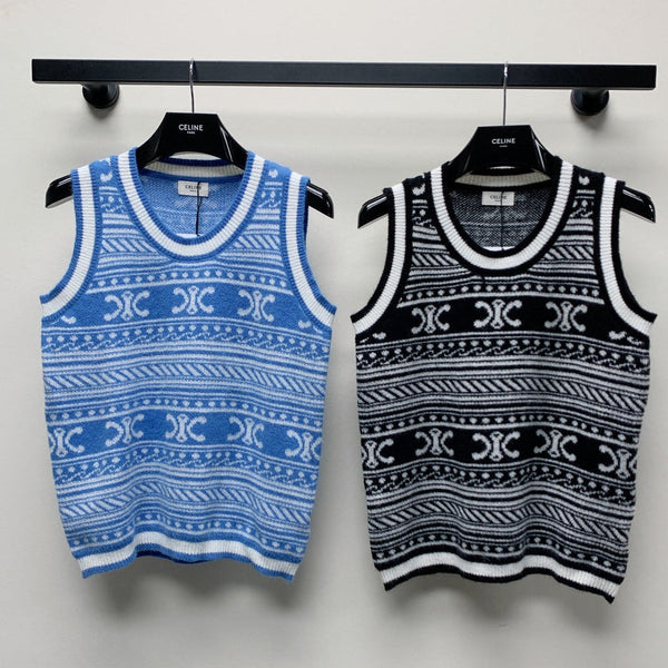 Celine 25 Sleeveless Knit Top Wool Polyester 277557