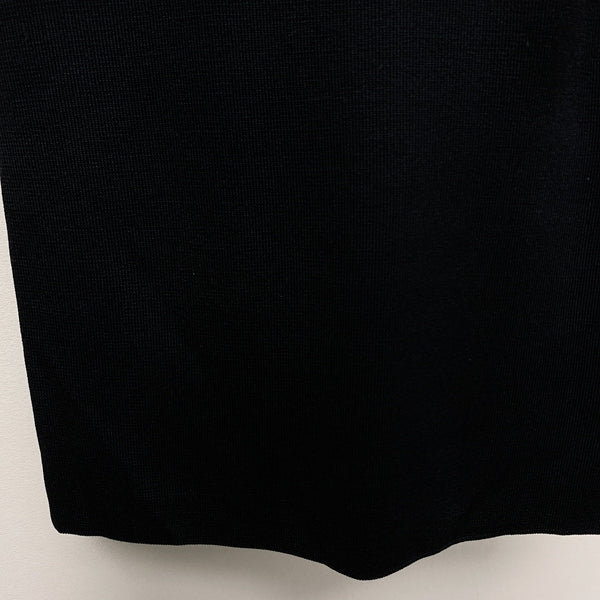 CC 25 Round Neck Knitted Embroidered Logo Vest Dress in Black 277585