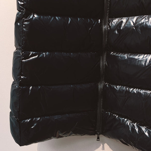 Moncler 25 Long Down Jacket Glossy Black Polyester 289151