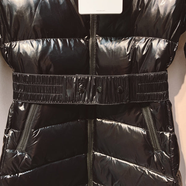 Moncler 25 Long Down Jacket Glossy Black Polyester 289151