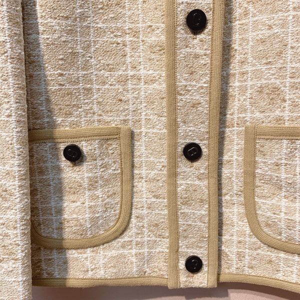 CD 25 Plaid Raglan Jacket Beige Cotton 301535