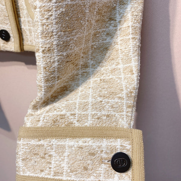 CD 25 Plaid Raglan Jacket Beige Cotton 301535