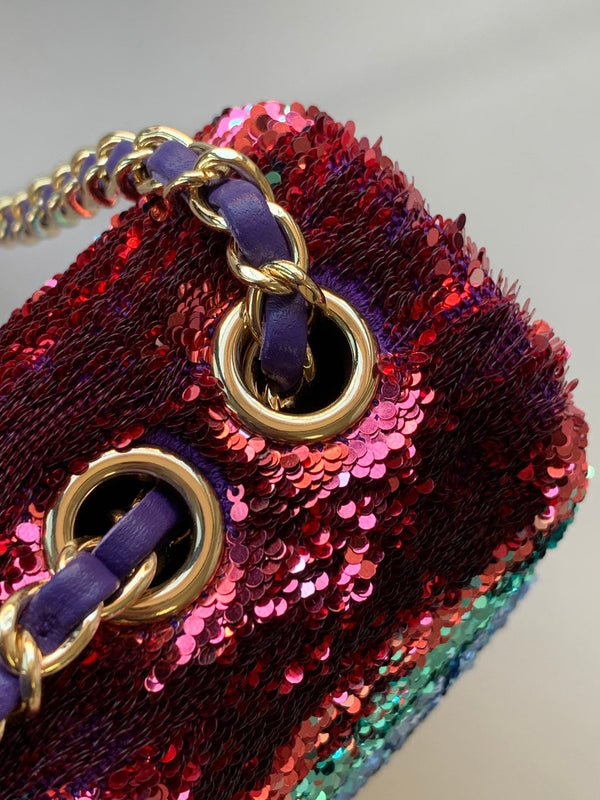 Flap Bag Mini 21cm Multicolor Sequin