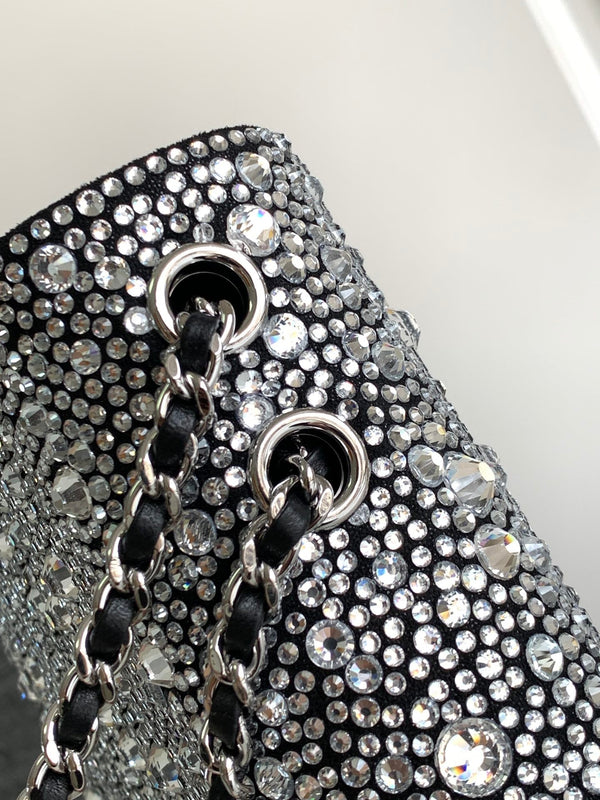 Borsa a patta CC 24S Mini 20 cm con intarsi in pietra