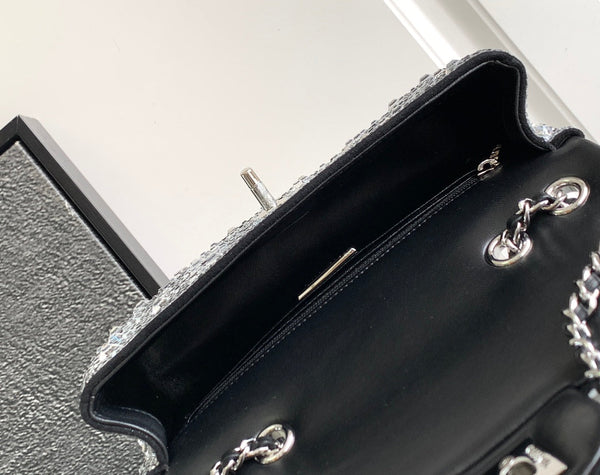 Borsa a patta CC 24S Mini 20 cm con intarsi in pietra