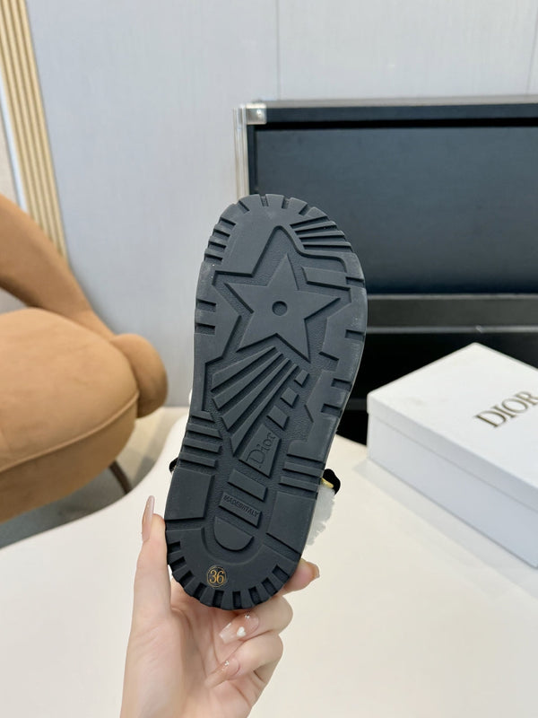 CD Dioract Sandal Black Suede Wool 529377