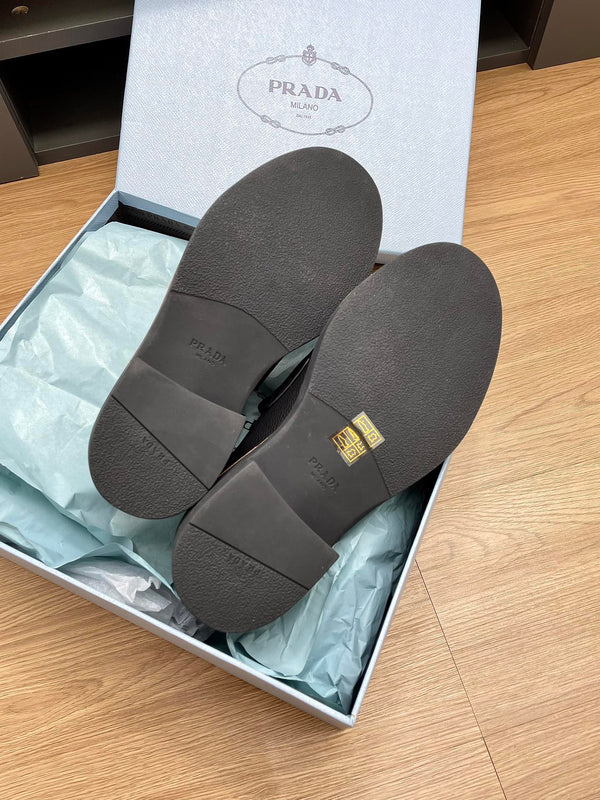 MOCASSINI PRA CIOCCOLATO SPAZZOLATO PELLE DI VITELLO NERA