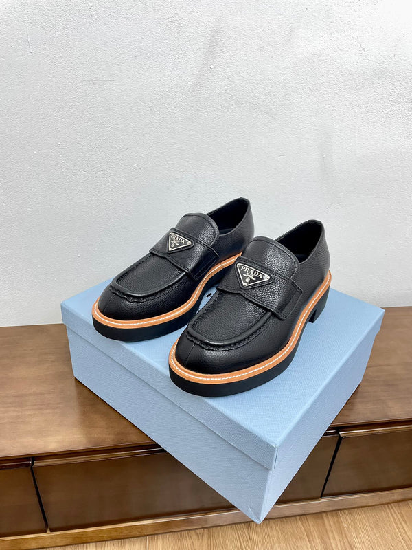 MOCASSINI PRA CIOCCOLATO SPAZZOLATO PELLE DI VITELLO NERA