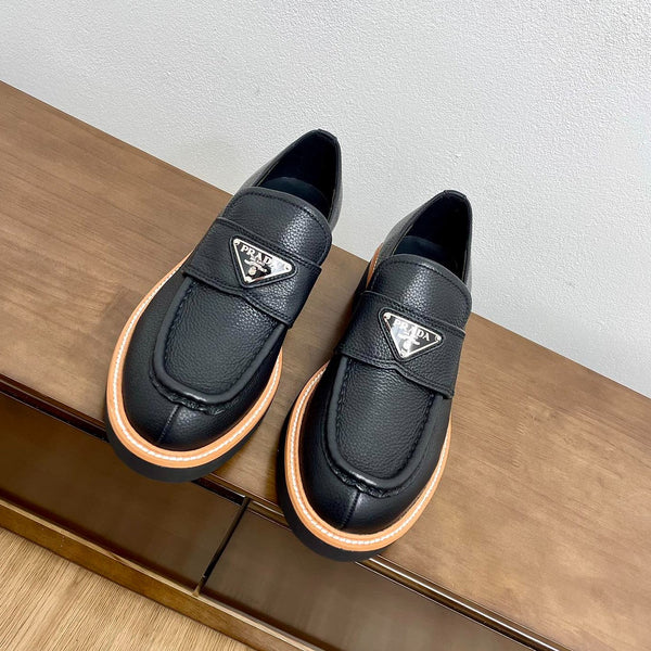 MOCASSINI PRA CIOCCOLATO SPAZZOLATO PELLE DI VITELLO NERA