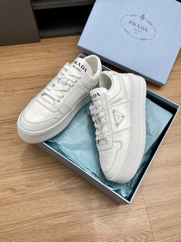 SNEAKERS PRA DOWNTOWN BOLD IN PELLE DI VITELLO BIANCA