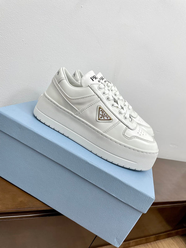 SNEAKERS PRA DOWNTOWN BOLD IN PELLE DI VITELLO BIANCA