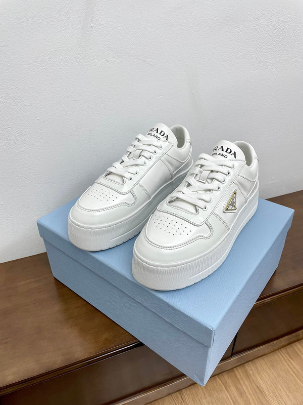 SNEAKERS PRA DOWNTOWN BOLD IN PELLE DI VITELLO BIANCA