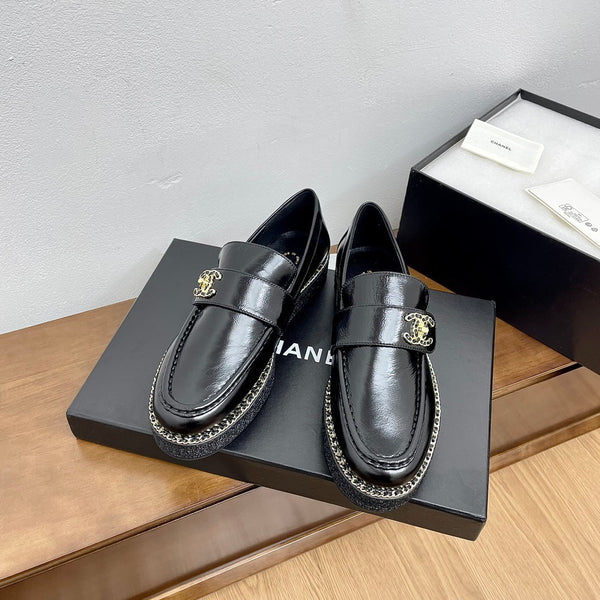 PLATFORM LOAFERS BLACK CALFSKIN