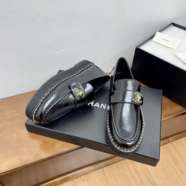 PLATFORM LOAFERS BLACK CALFSKIN