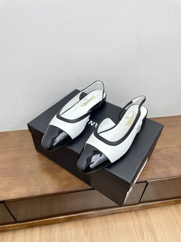 CC Slingback White Calfskin