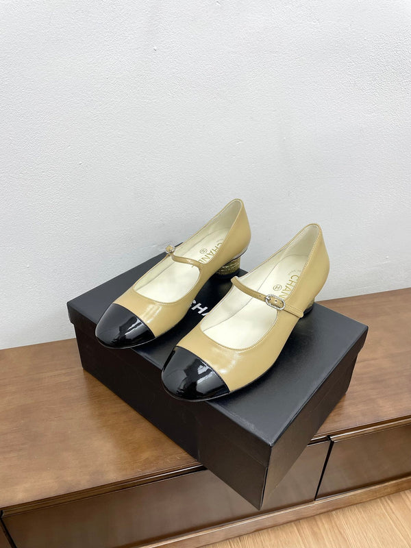 CC Mary Jane Beige Cowhide