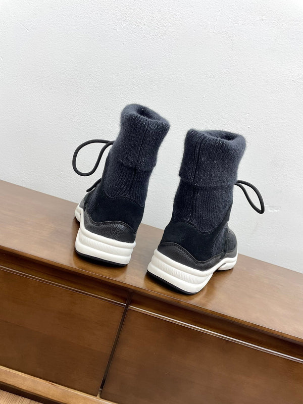 CC Sneaker 30mm Nero Suede e Lana