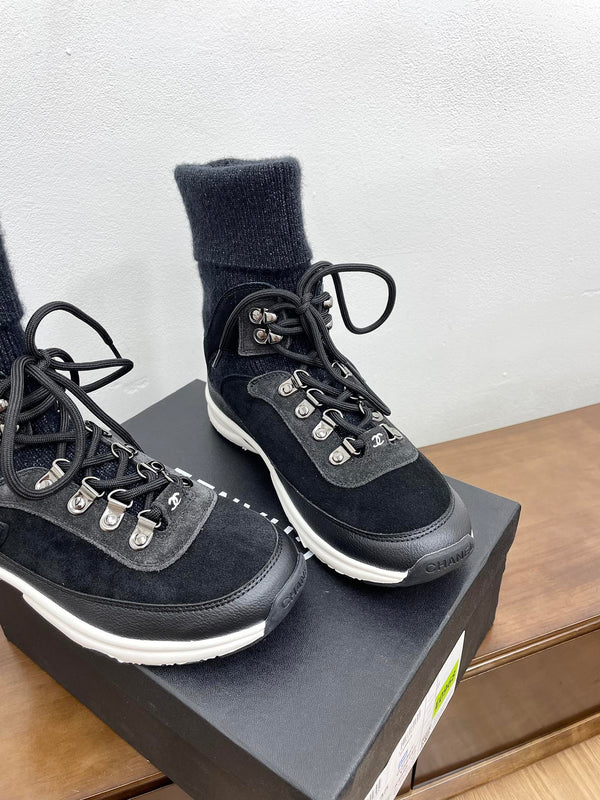 CC Sneaker 30mm Nero Suede e Lana