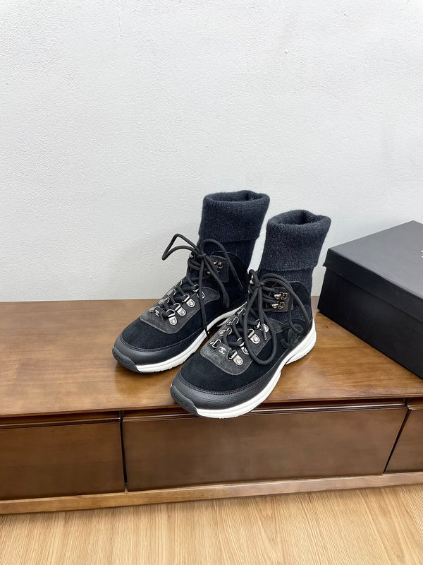 CC Sneaker 30mm Nero Suede e Lana