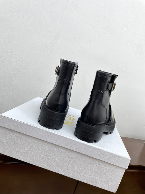 CD D-Quest Ankle Boot 40mm Plain Black Calfskin