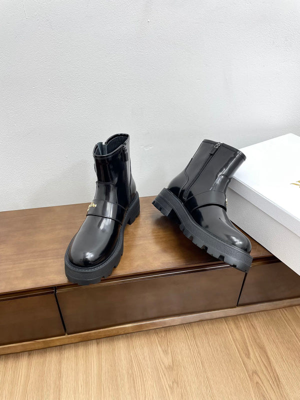 CD D-Quest Ankle Boot 40mm Glossy Black Calfskin