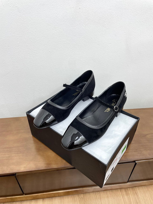 CC Mary Jane Black Suede And Calfskin