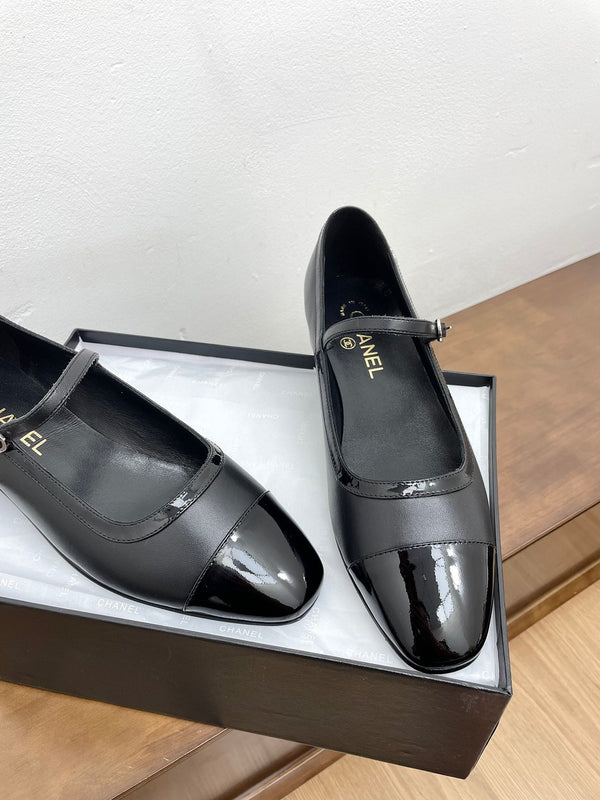 CC Mary Jane Black Calfskin