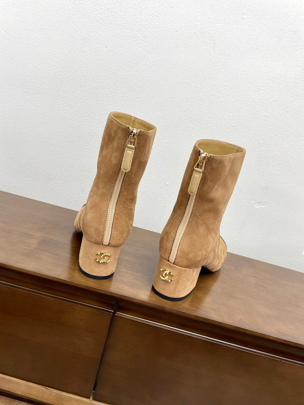 CC Ankle Boots 50mm Bold Beige Suede
