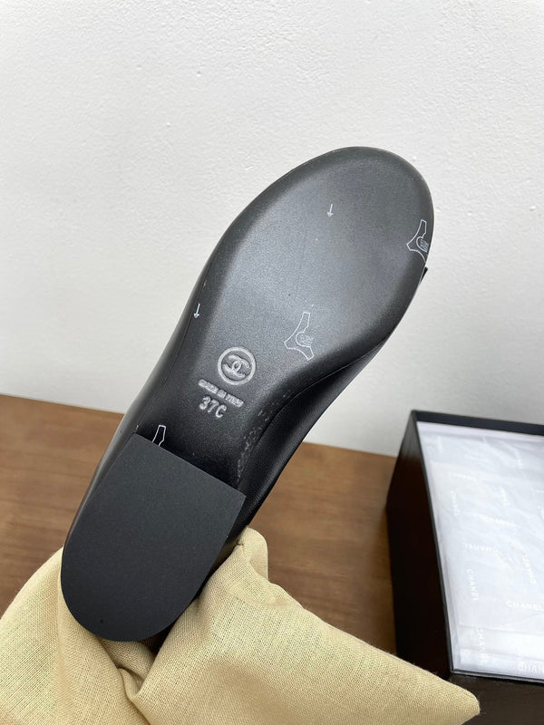 CC Mary Jane Black Bow Tie Lambskin