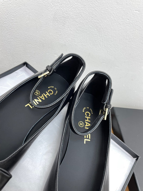 CC Mary Jane Black Bow Tie Lambskin