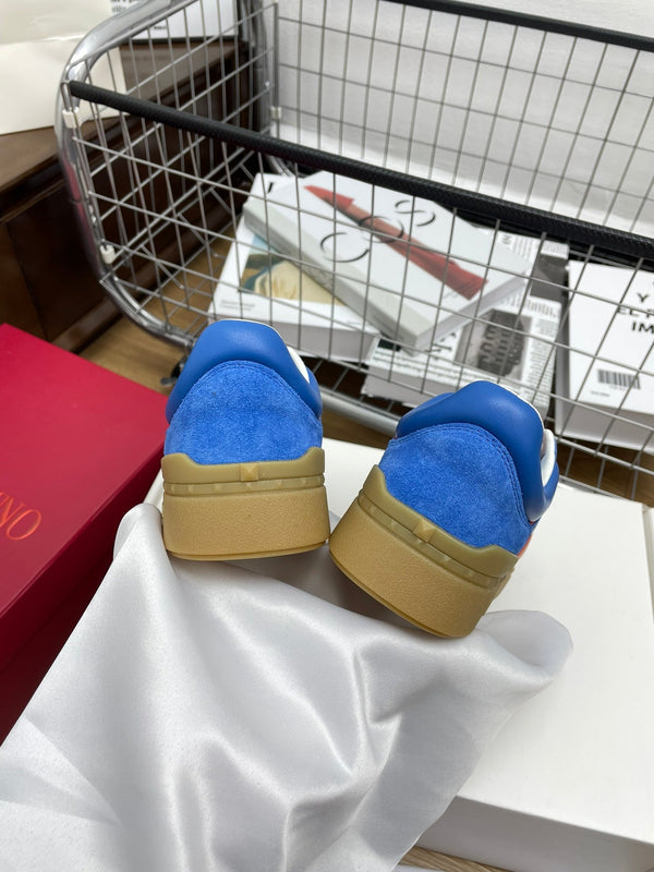 Upvillage Trainer 30mm in pelle di vitello laminata blu scuro e arancione con camoscio 990145