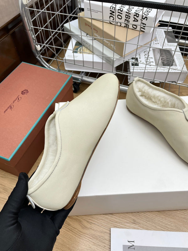 LP Cocooning Floaty Flat Ivory White Wool Fleece Lining And Lambskin 989989