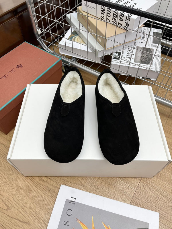 LP Cocooning Floaty Flat Black Wool Fleece Lining And Suede 989991