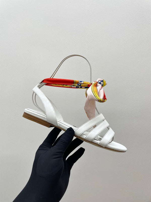 CC 25SS Sandals Three Straps White Calfskin 338324