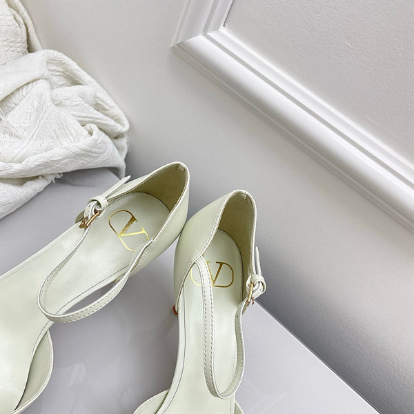 Valentino D'Orsay Slingback 6cm Ivory Cowhide 726947