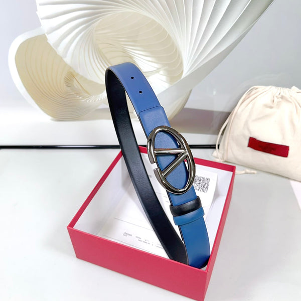 Ceinture Réversible The Bold Edition 30mm Cuir de veau bleu noir Boucle noire