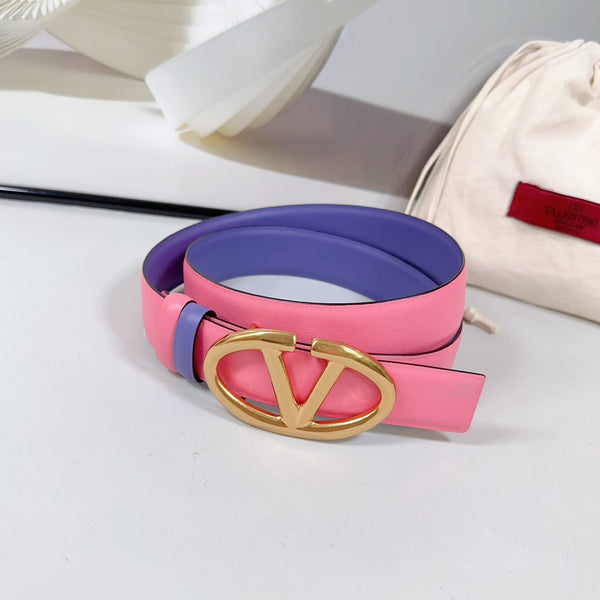 La ceinture réversible Bold Edition 30 mm veau rose et violet boucle dorée