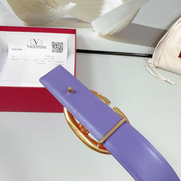 La ceinture réversible Bold Edition 30 mm veau rose et violet boucle dorée