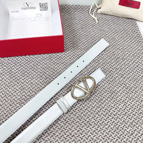 The Bold Edition Reversible Belt 30mm Silver Metalic White Calfskin Silver Buckle