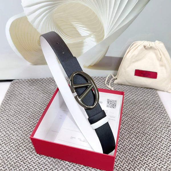 Ceinture réversible Bold Edition 30 mm veau grainé noir blanc boucle noire