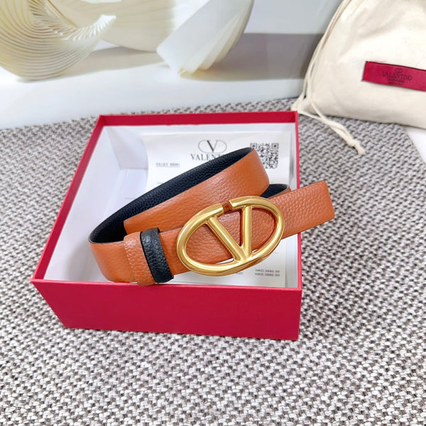 Ceinture réversible Bold Edition 30 mm veau grainé marron et noir, boucle dorée