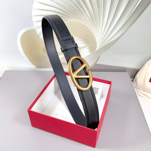 Ceinture The Bold Edition 34 mm en cuir de veau noir, boucle dorée