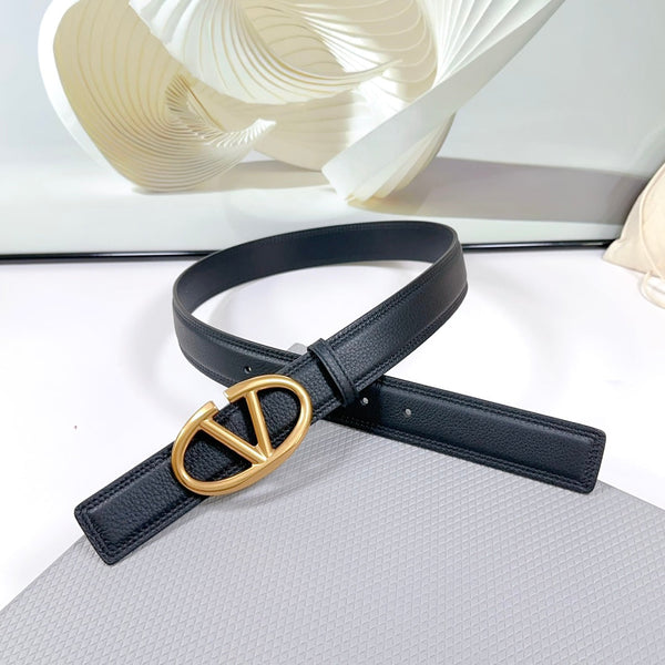 Ceinture The Bold Edition 34 mm en cuir de veau noir, boucle dorée