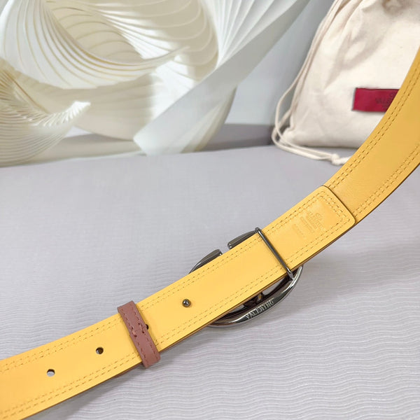 Ceinture Bold Edition 30mm veau marron jaune boucle noire