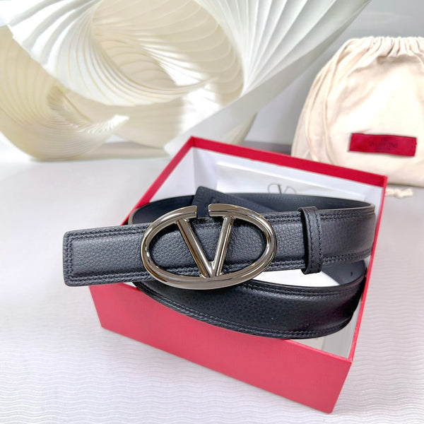 Ceinture The Bold Edition 34 mm en cuir de veau noir à boucle argentée
