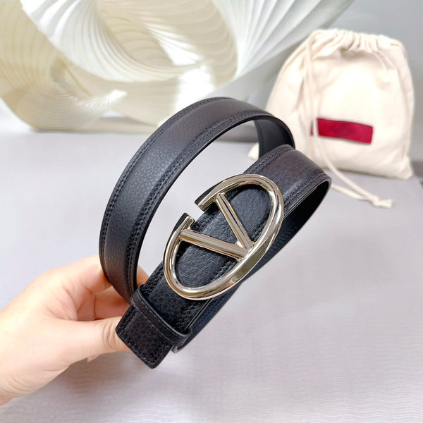 Ceinture The Bold Edition 34 mm en cuir de veau noir à boucle argentée