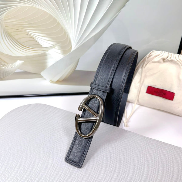 Ceinture The Bold Edition 34 mm en cuir de veau noir à boucle argentée