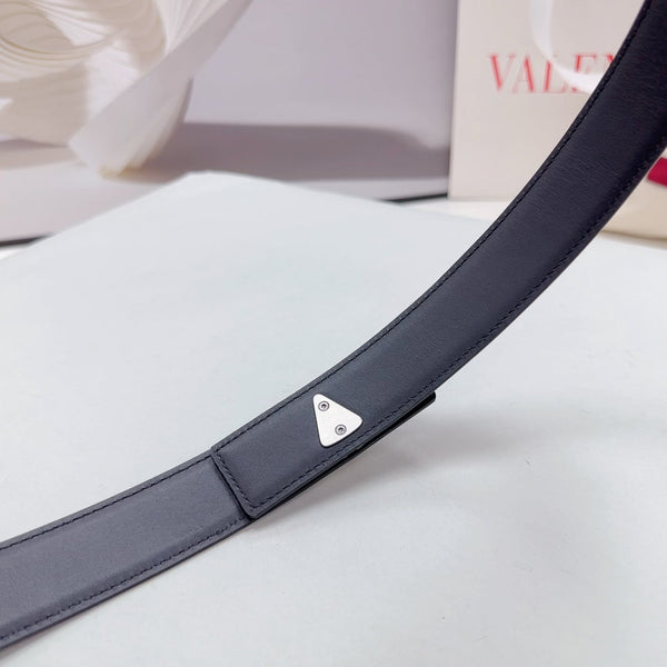 Ceinture The Bold Edition 30 mm veau noir boucle argentée
